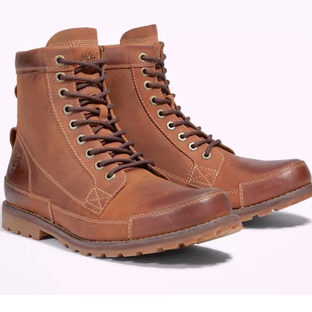 TIMBERLAND EarthKeeper Nubuck Tan Leather Hiking Outdoor Activity Boots. Size 14